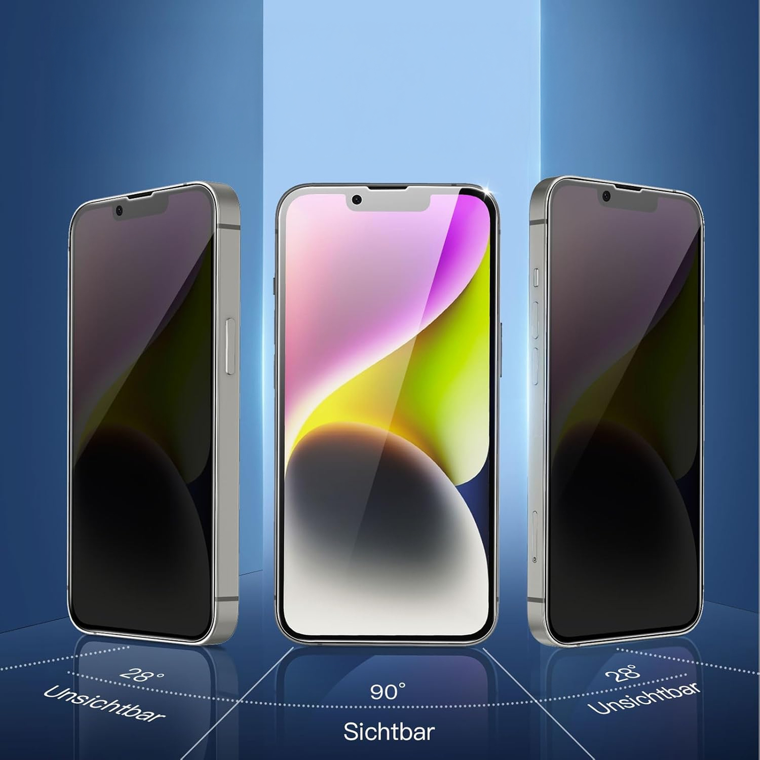 alkaya. | A Shield | Display-Sichtschutzglas | 3D Full Cover | Privacy, iPhone 14 Plus