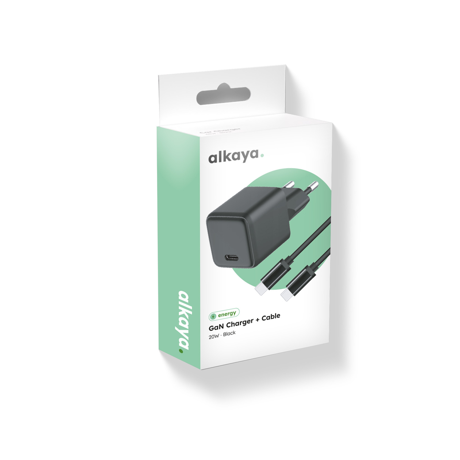 alkaya. | NEXUS Speed Flex | Charger Set | 20 Watt USB C/C Universal Kompatibilität, schwarz