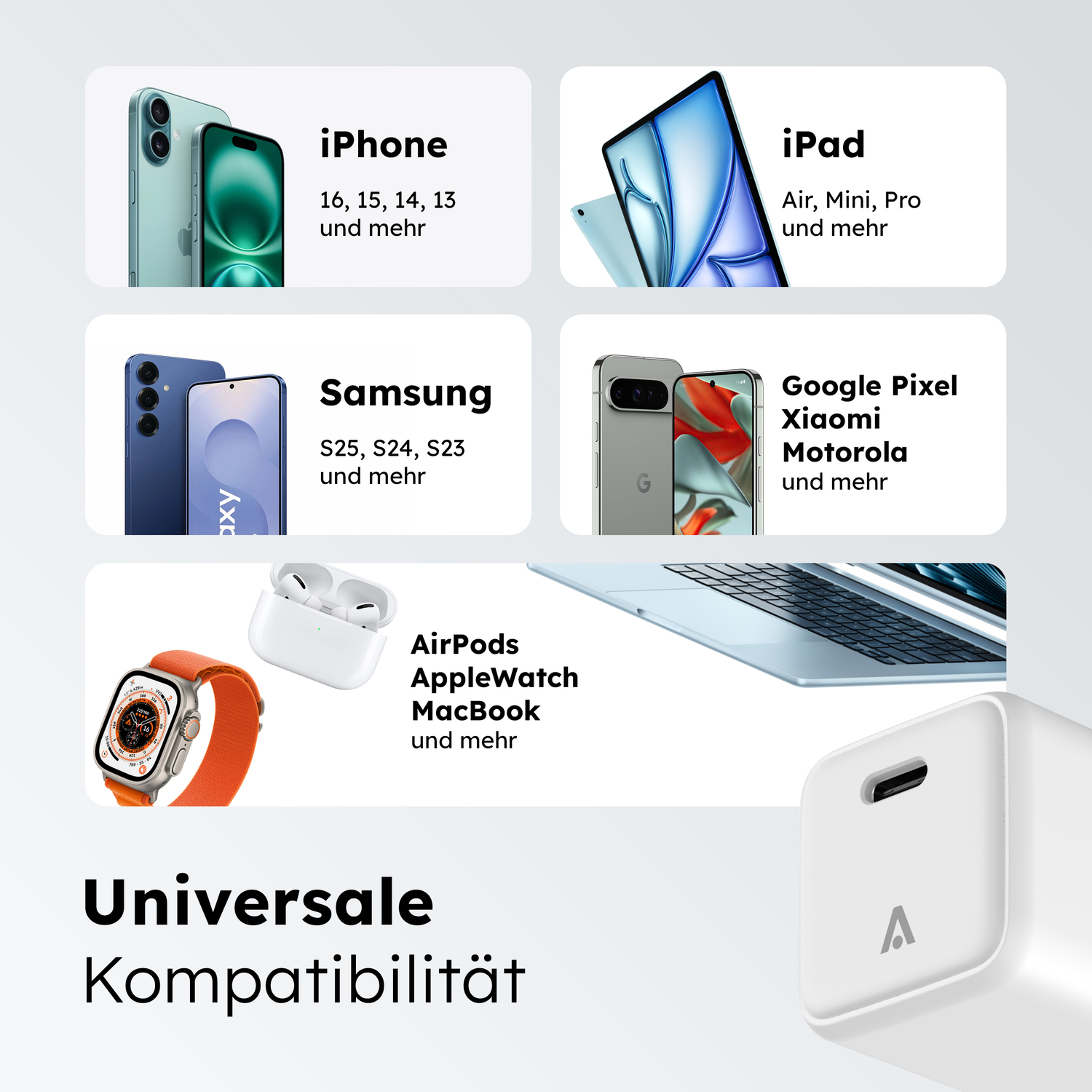 alkaya. | NEXUS | Ladegerät mit GaN Technologie | 20W weiß, USB C