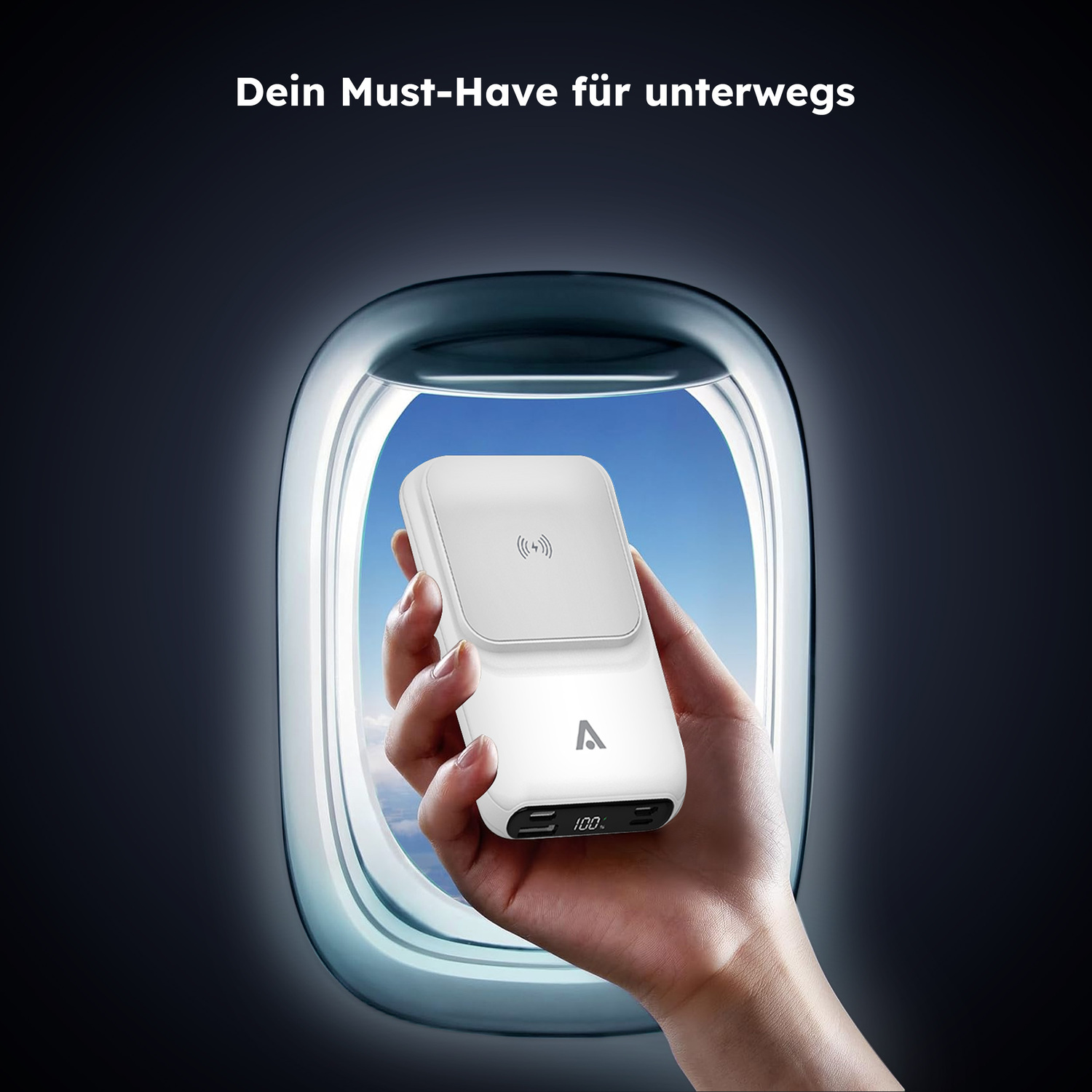 alkaya. | Thor | 10.000 mAh Powerbank 3 in 1: Induktives Laden, unterstützt MagSafe-Technologie, weiß