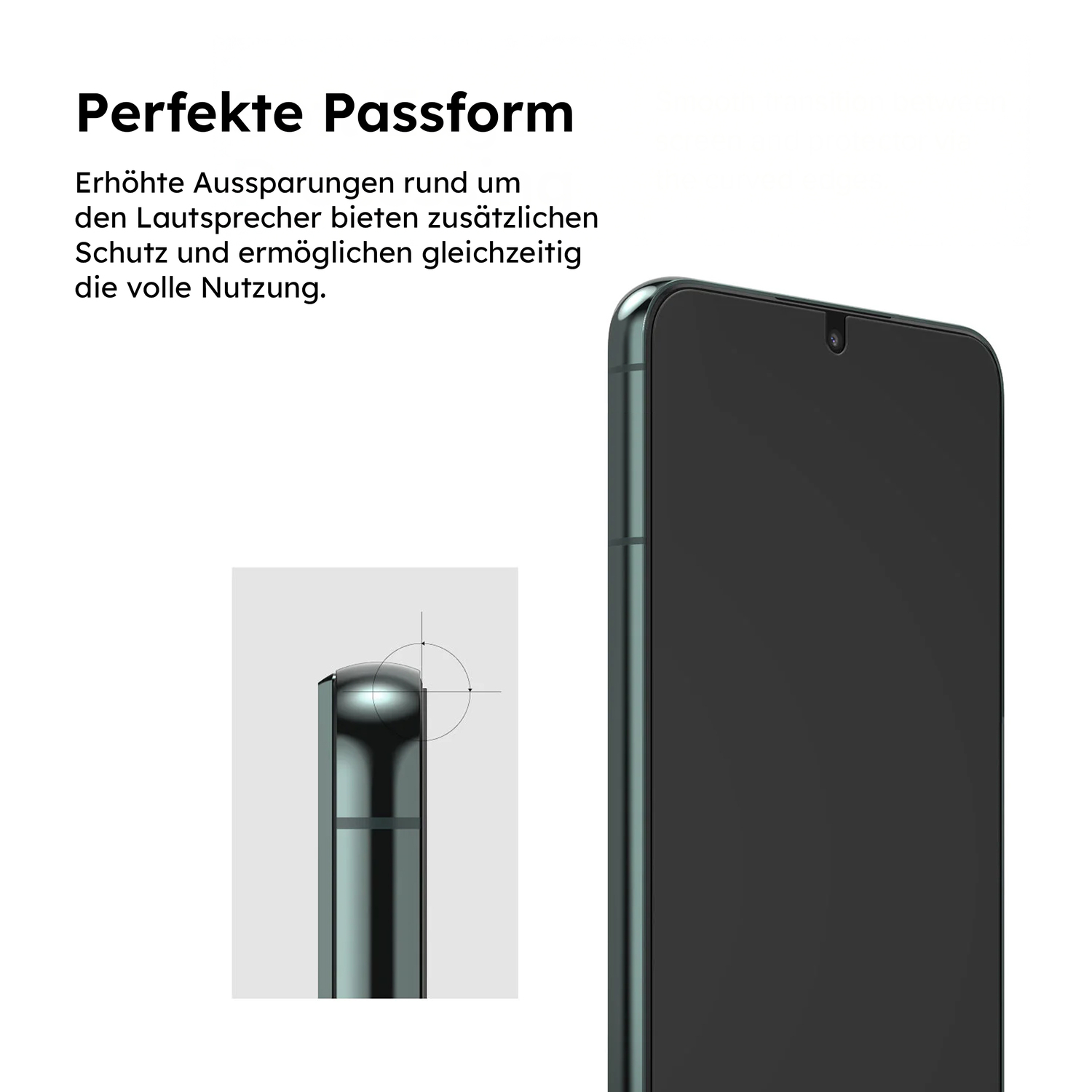 alkaya. | A Shield | Displayschutzglas | 3D Full Cover transparent, Samsung Galaxy S23+