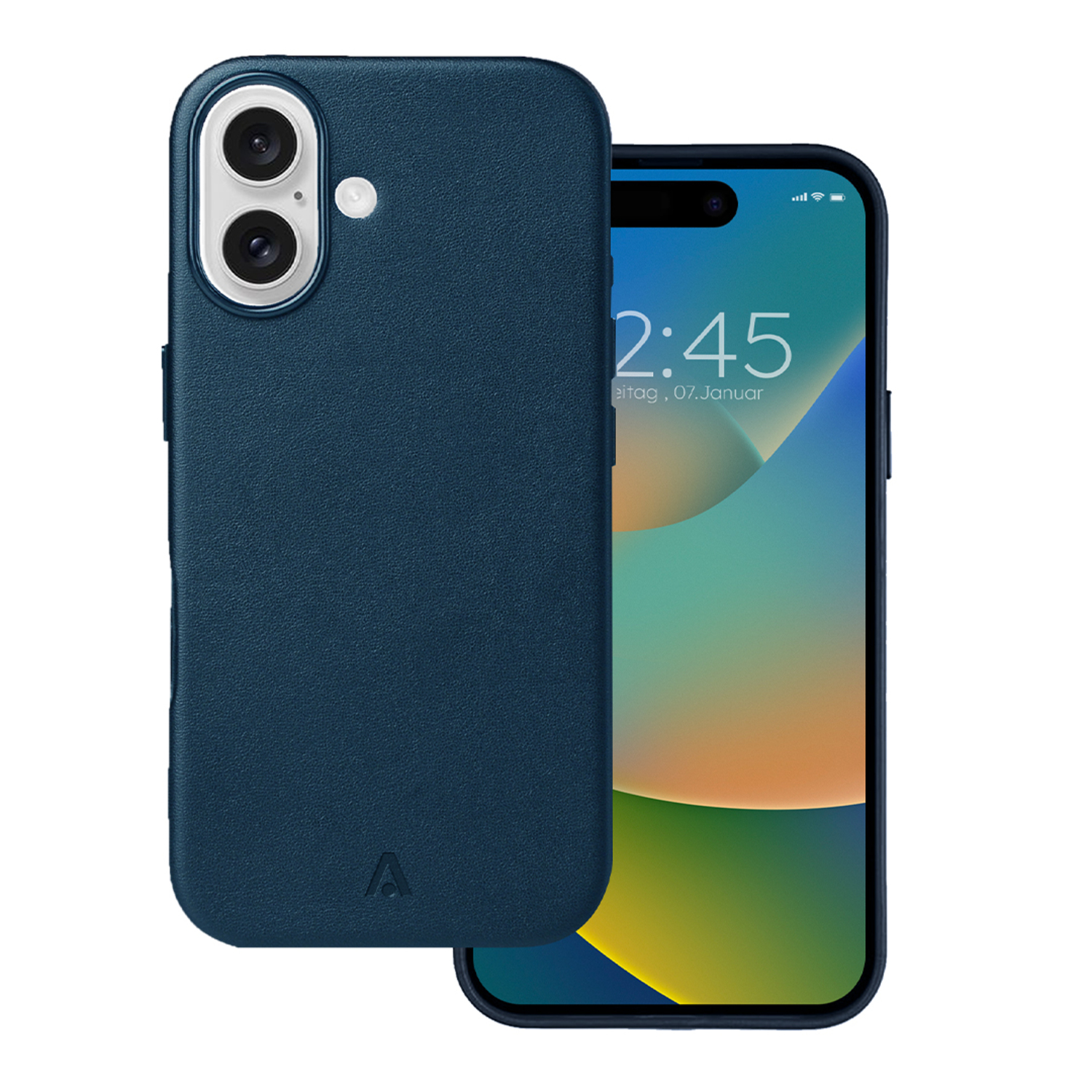 alkaya. | LUCID PU Leather Case kompatibel mit Magsafe blau, iPhone 16 Plus