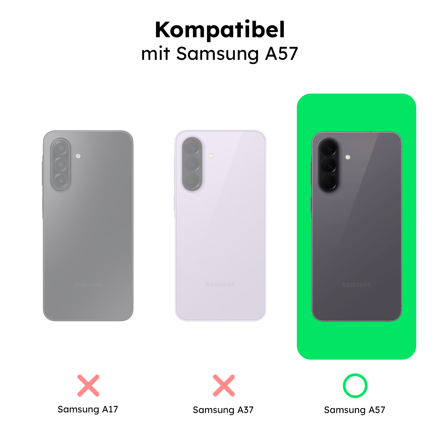 alkaya.| FROSTED Case Kompatibel mit MagSafe, Samsung A57 schwarz