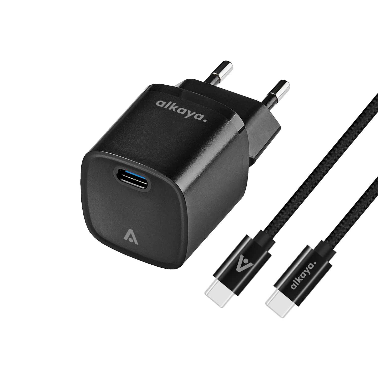 alkaya. | NEXUS Speed Flex | Charger Set | 20 Watt USB C/C Universal Kompatibilität, schwarz