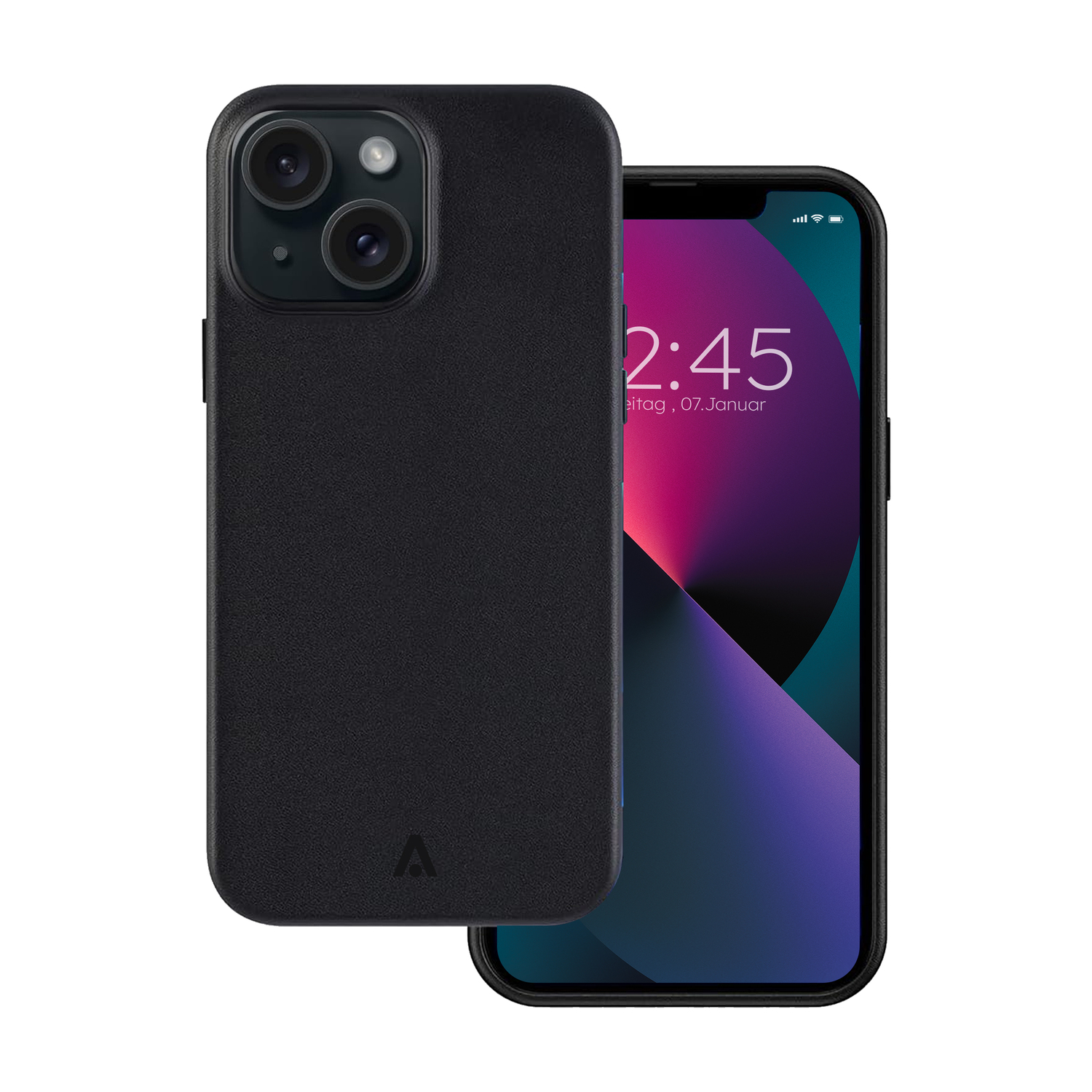 alkaya. | LUCID Pu Leather Case kompatibel mit Magsafe schwarz, iPhone 15